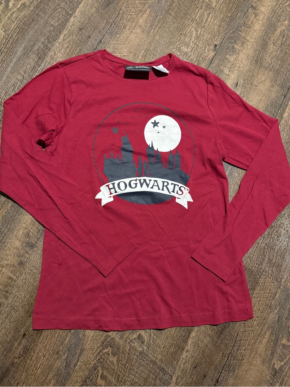 Hogwarts Red Long-Sleeve Kids Tee S 4/6 100% Cotton